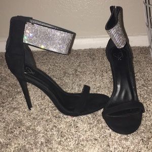Windsor Black Rhinestone Heels